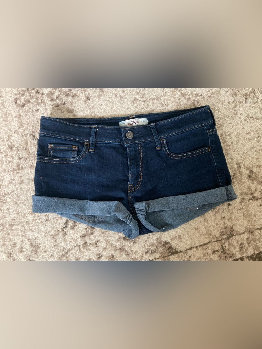 Hollister Co. navy blue denim shorts size 5